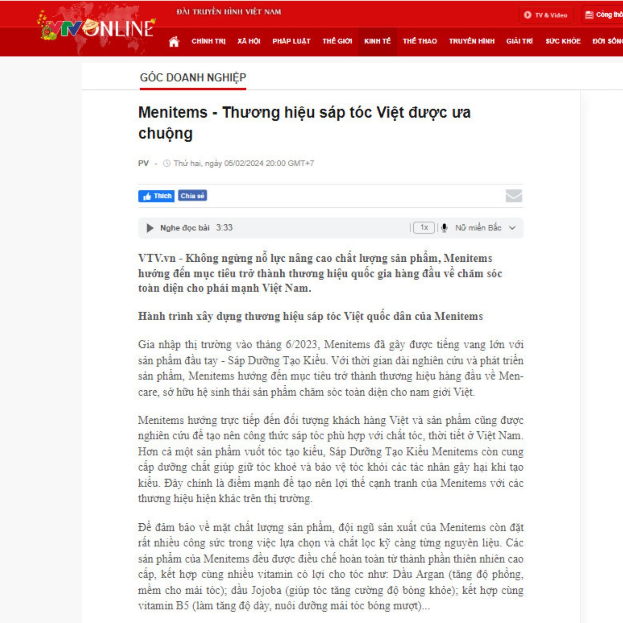 Menitems - Thương hiệu sáp tóc Việt được ưa chuộng