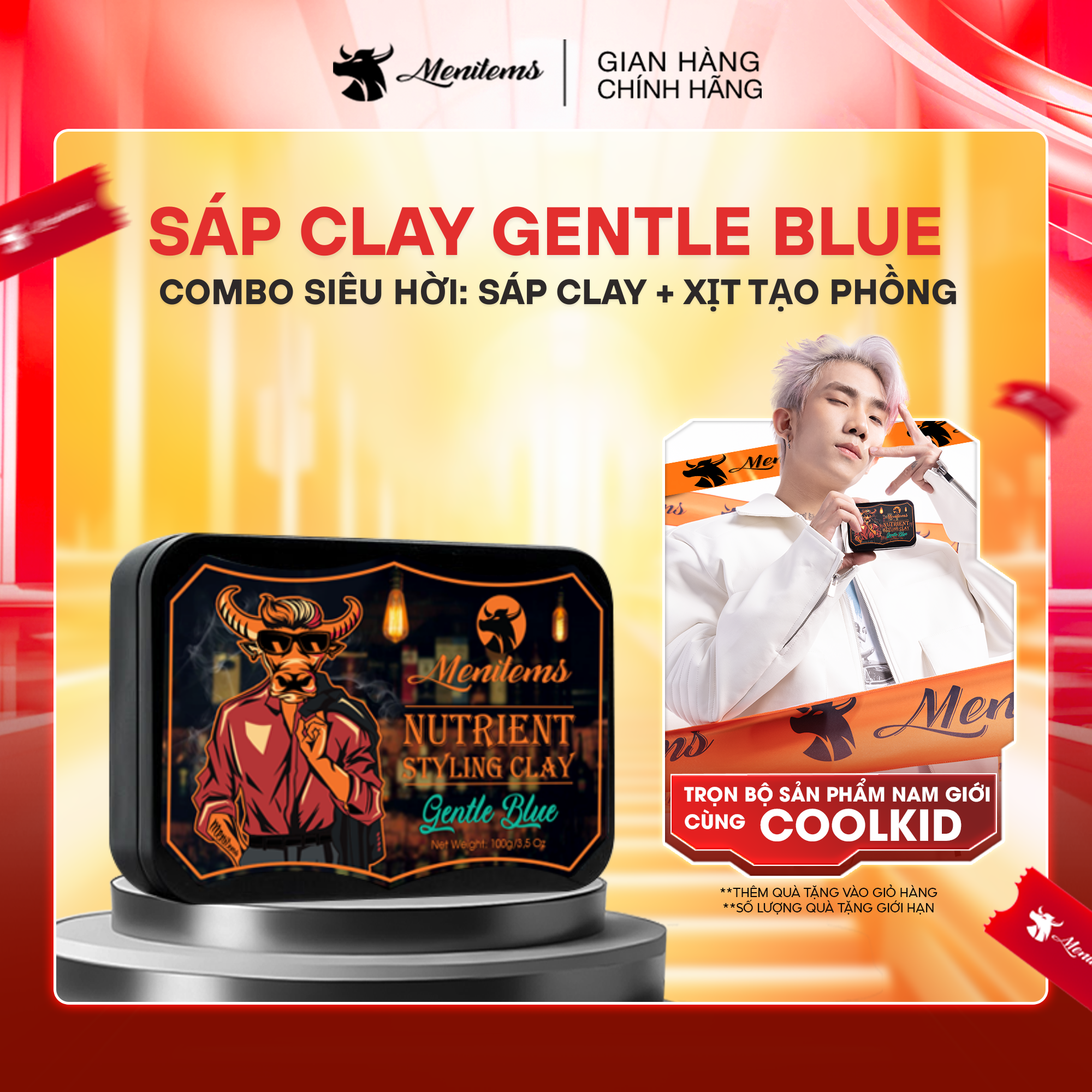 Sáp Vuốt Tóc Dưỡng Clay - Gentle Blue