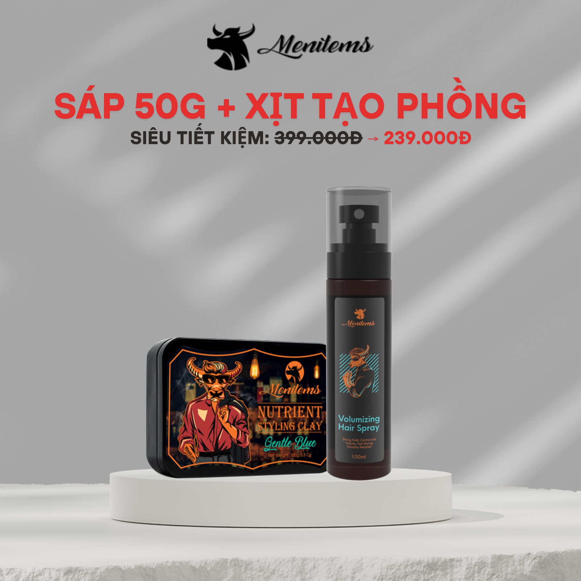 Sáp Vuốt Tóc Dưỡng Clay - Gentle Blue