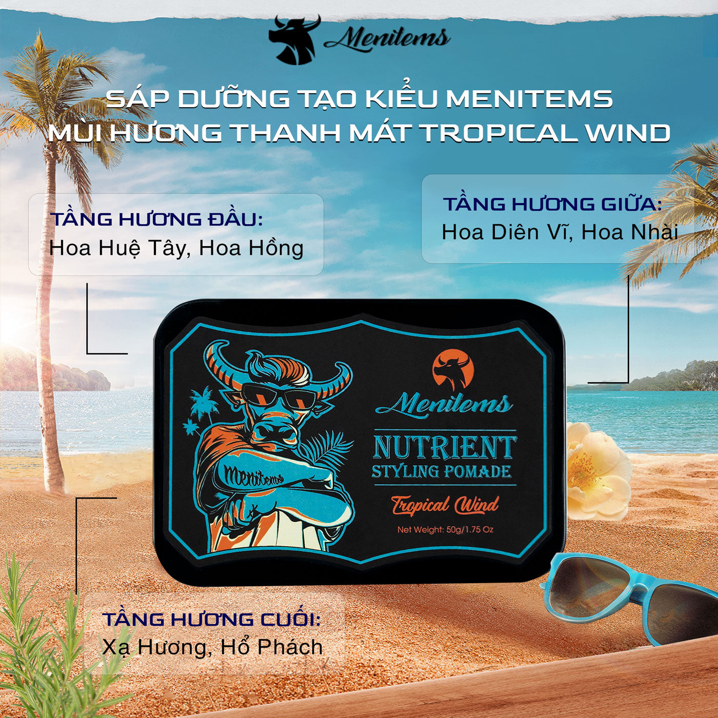 Sáp Vuốt Tóc Dưỡng Pomade - Tropical Wind