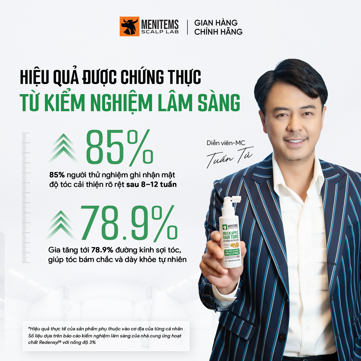 Xịt dưỡng hỗ trợ mọc tóc táo xanh