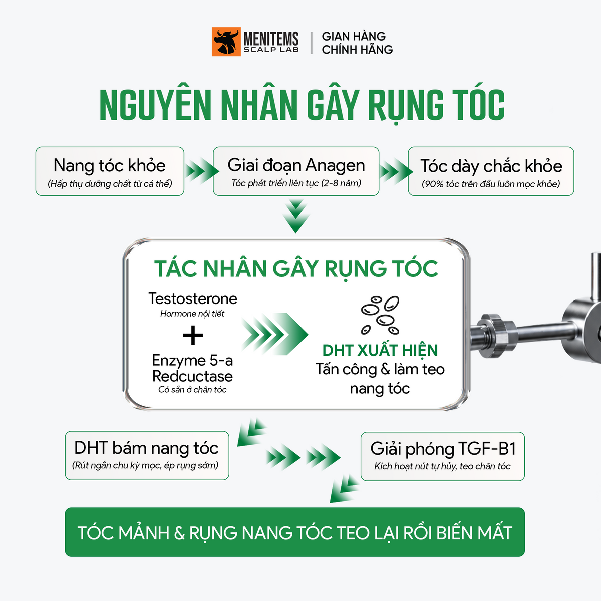 Xịt dưỡng hỗ trợ mọc tóc táo xanh