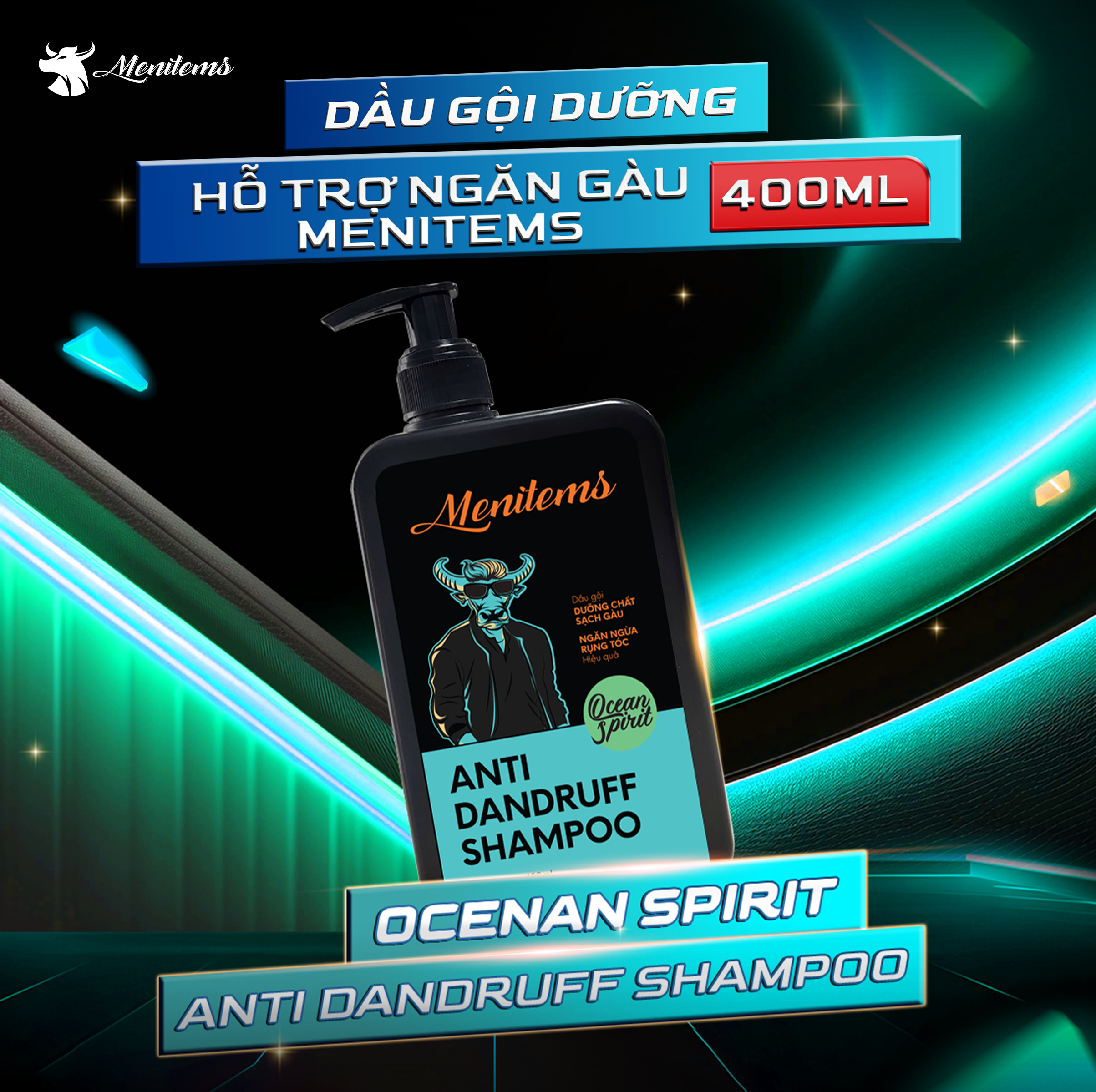 Dầu Gội Dưỡng Tóc Sạch Gàu Menitems (250/400ml)