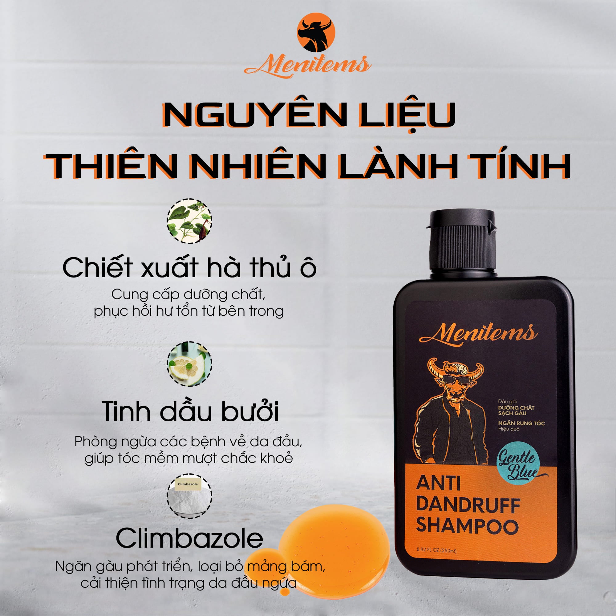 Dầu Gội Dưỡng Tóc Sạch Gàu Menitems (250/400ml)