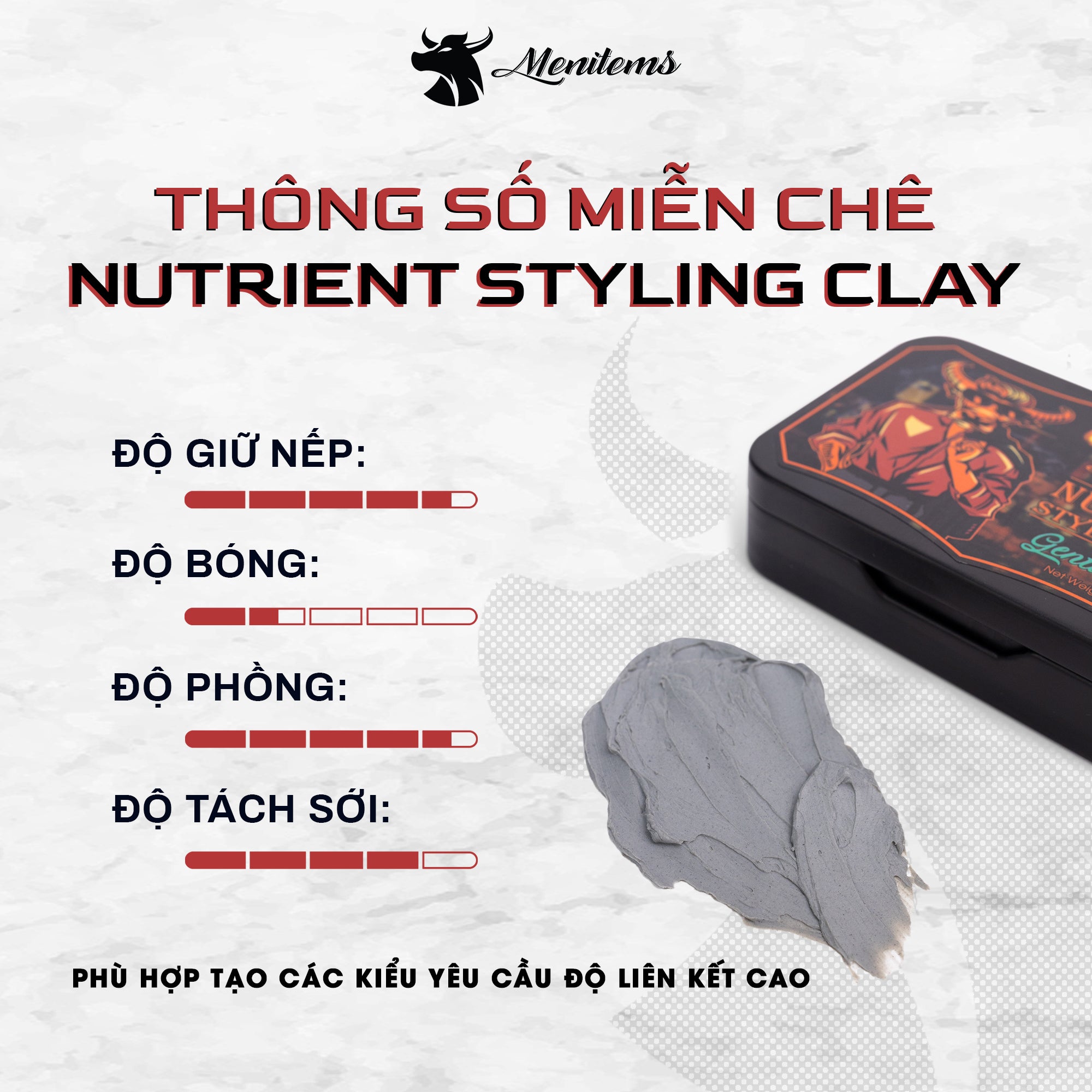 Sáp Vuốt Tóc Dưỡng Clay - Gentle Blue