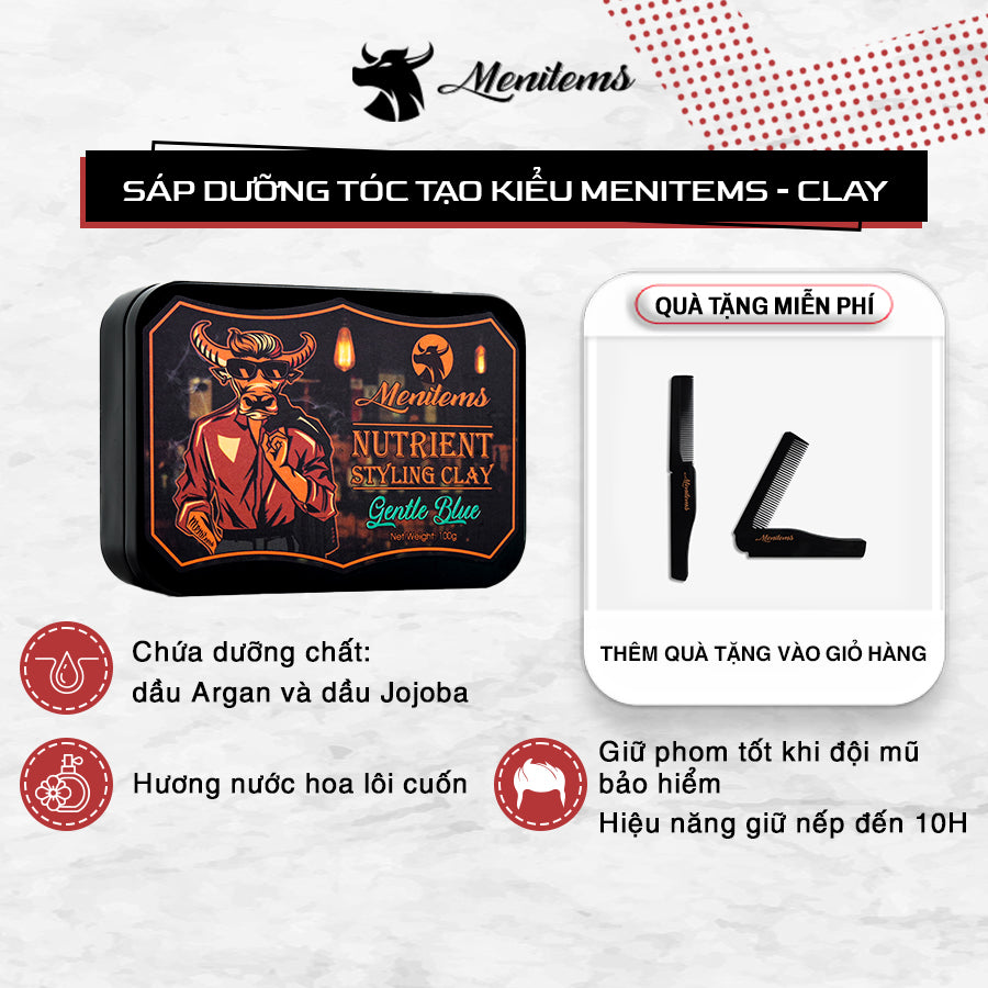 Sáp Vuốt Tóc Dưỡng Clay - Gentle Blue