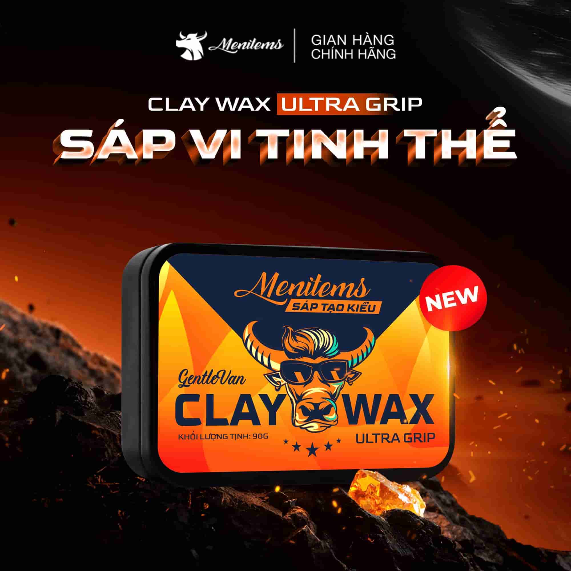 Sáp vuốt tóc nam Menitems Claywax 90g - Mua 1 Tặng 1