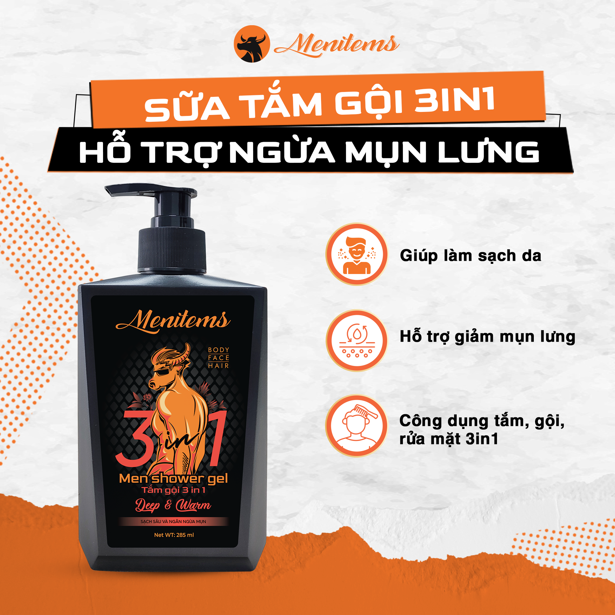 [COMBO ƯU ĐÃI] Bộ 3 Chai Sữa Tắm 3 IN 1