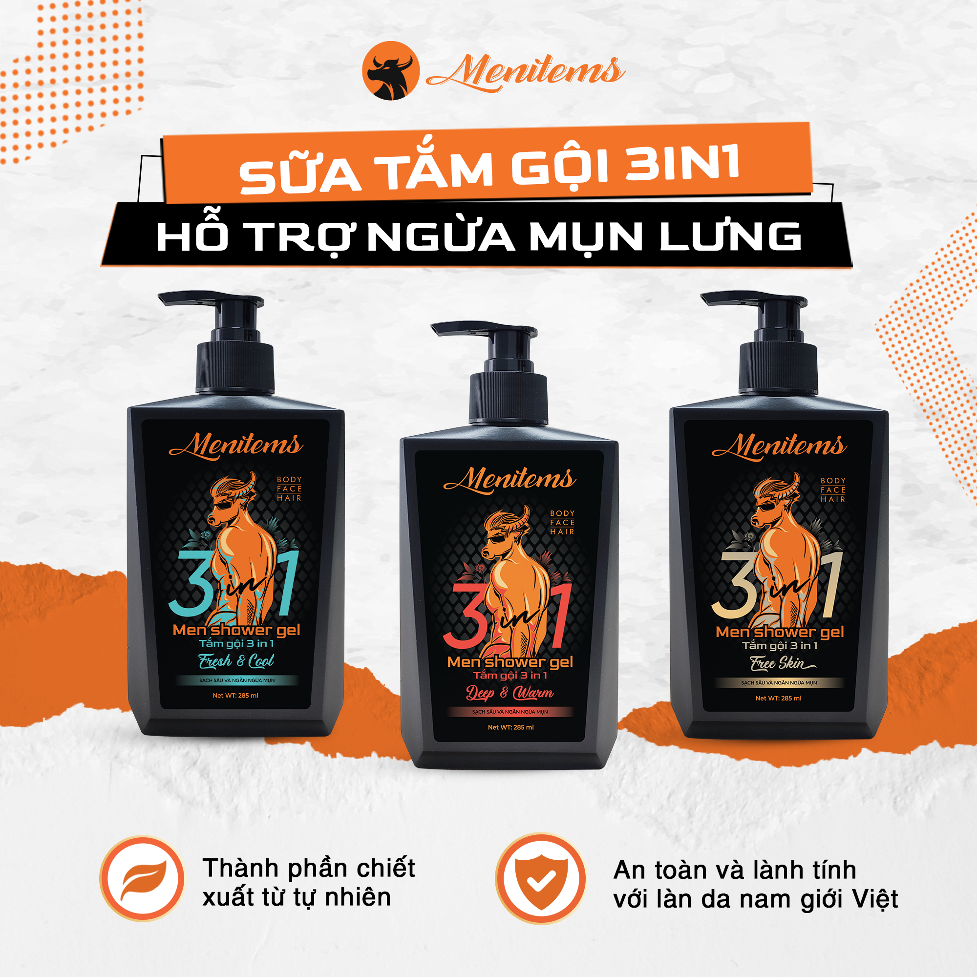 [COMBO ƯU ĐÃI] Bộ 3 Chai Sữa Tắm 3 IN 1