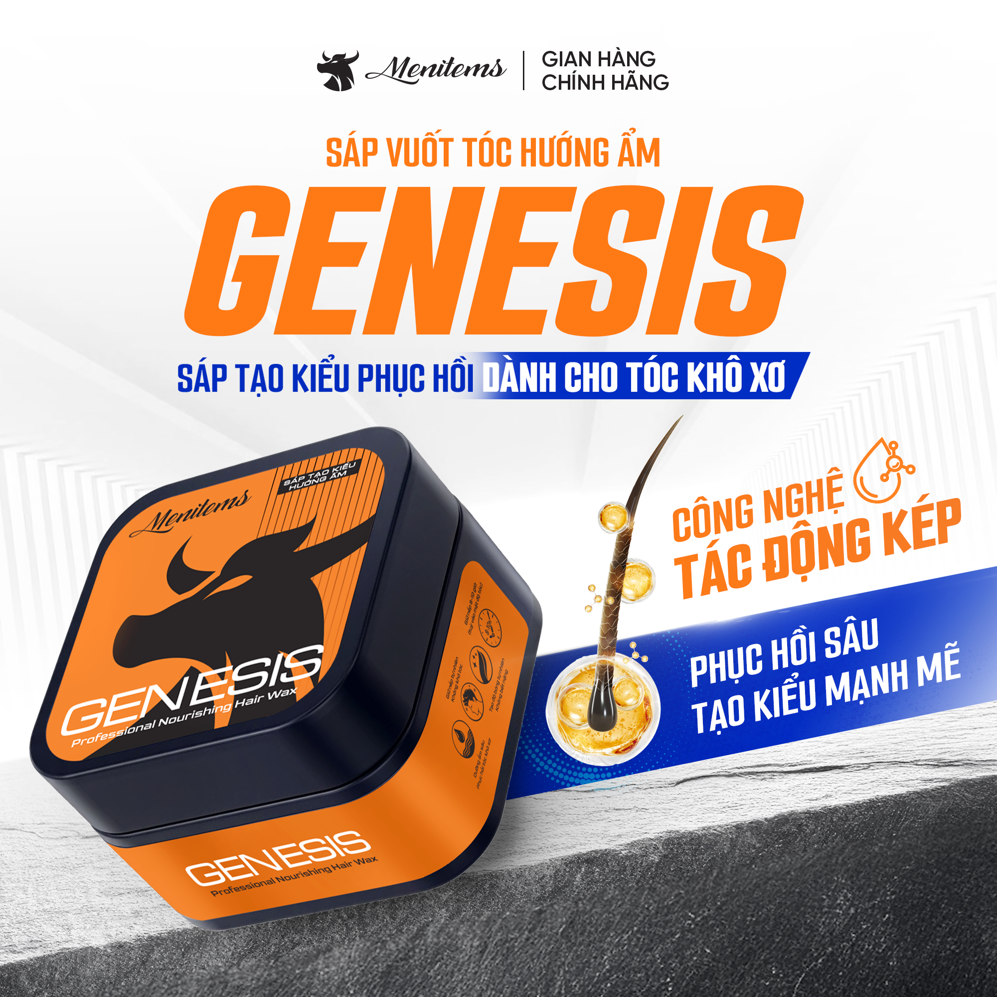 Sáp vuốt tóc hướng ẩm GENEIS