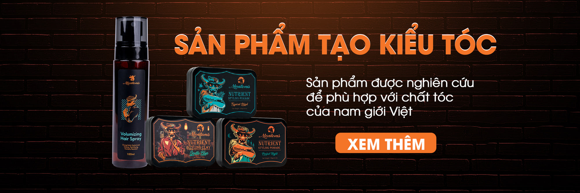 Sáp Vuốt Tóc Nam MENITEMS, Sáp Clay, Sáp Pomade